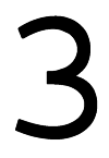 the number three is black, the background is white